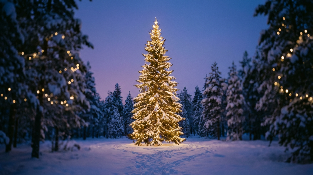 Christmas Tree in the Woods: How to Create a Real “Glowing Tree” Off-Grid
