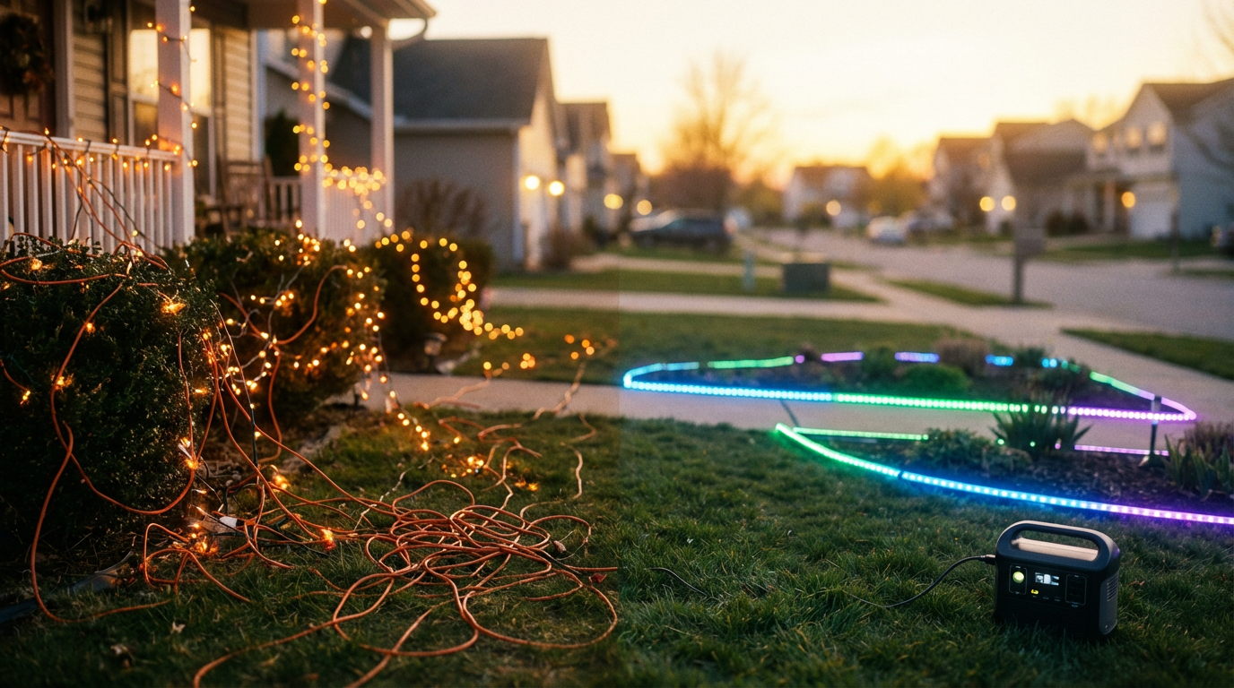 No More Extension Cord Nightmares: How to Light Up 5,000 LEDs in Your Front Yard with One Battery