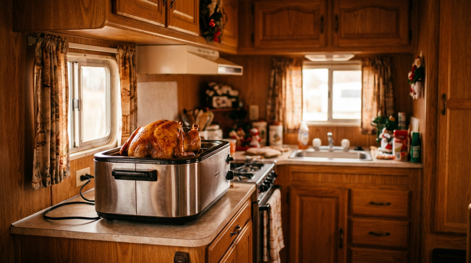 RV Thanksgiving Dinner: Roasting a Turkey in an Electric Oven? Is That Too Crazy for Batteries?