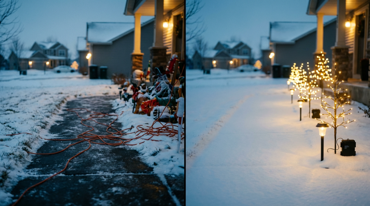 Neighbors Run Cords, I Use Batteries: Why Independent Power Makes Your Christmas Setup Safer (No Tripping Hazards)