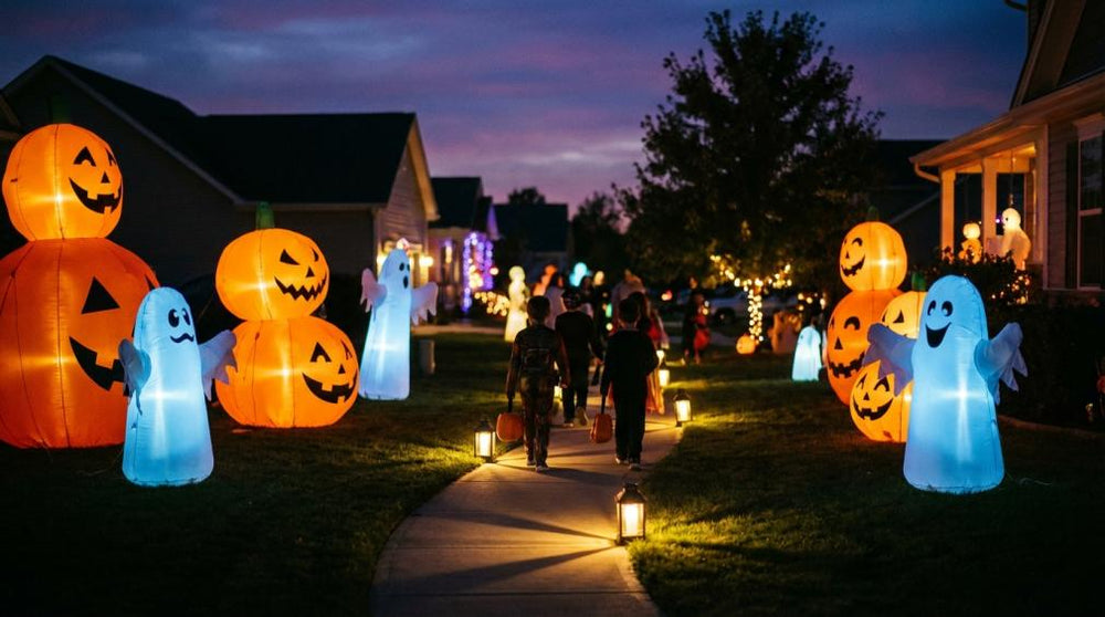 Halloween Yard Decor: Light-Up Inflatables with Portable Batteries (No Extension Cords Required)