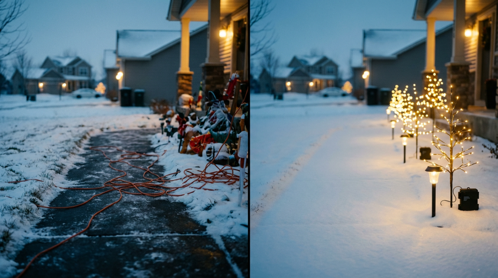 Neighbors Run Cords, I Use Batteries: Why Independent Power Makes Your Christmas Setup Safer (No Tripping Hazards)
