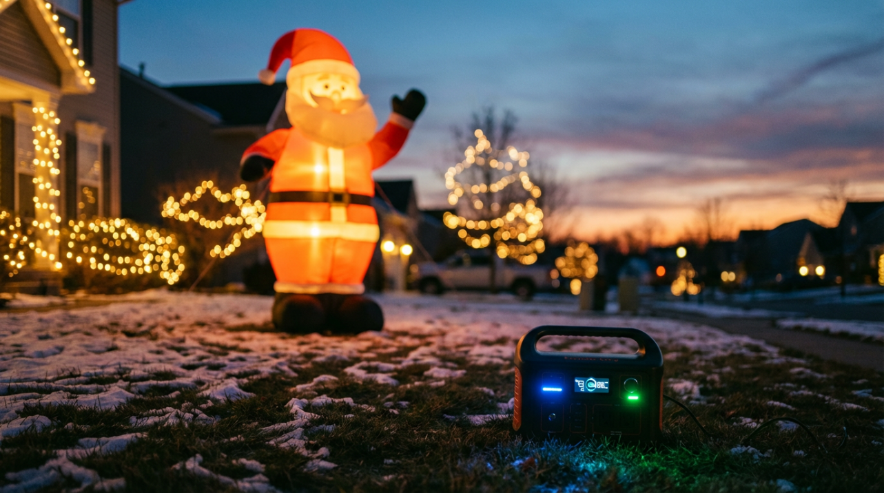 Does Your Inflatable Santa Use Too Much Power? Calculating Runtime with a Portable Battery Box